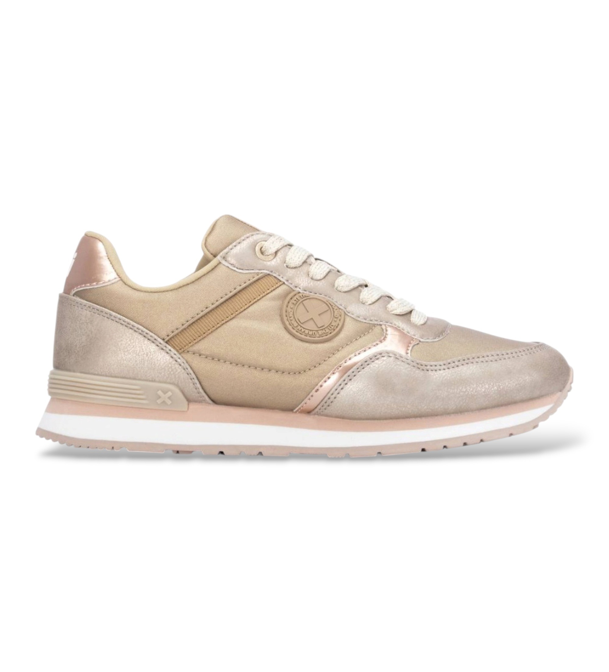 Xti für Damen. 14600703-ORO Turnschuhe 146007 gold (38), 1 bis 3 cm, Schnürsenkel, Lässig
