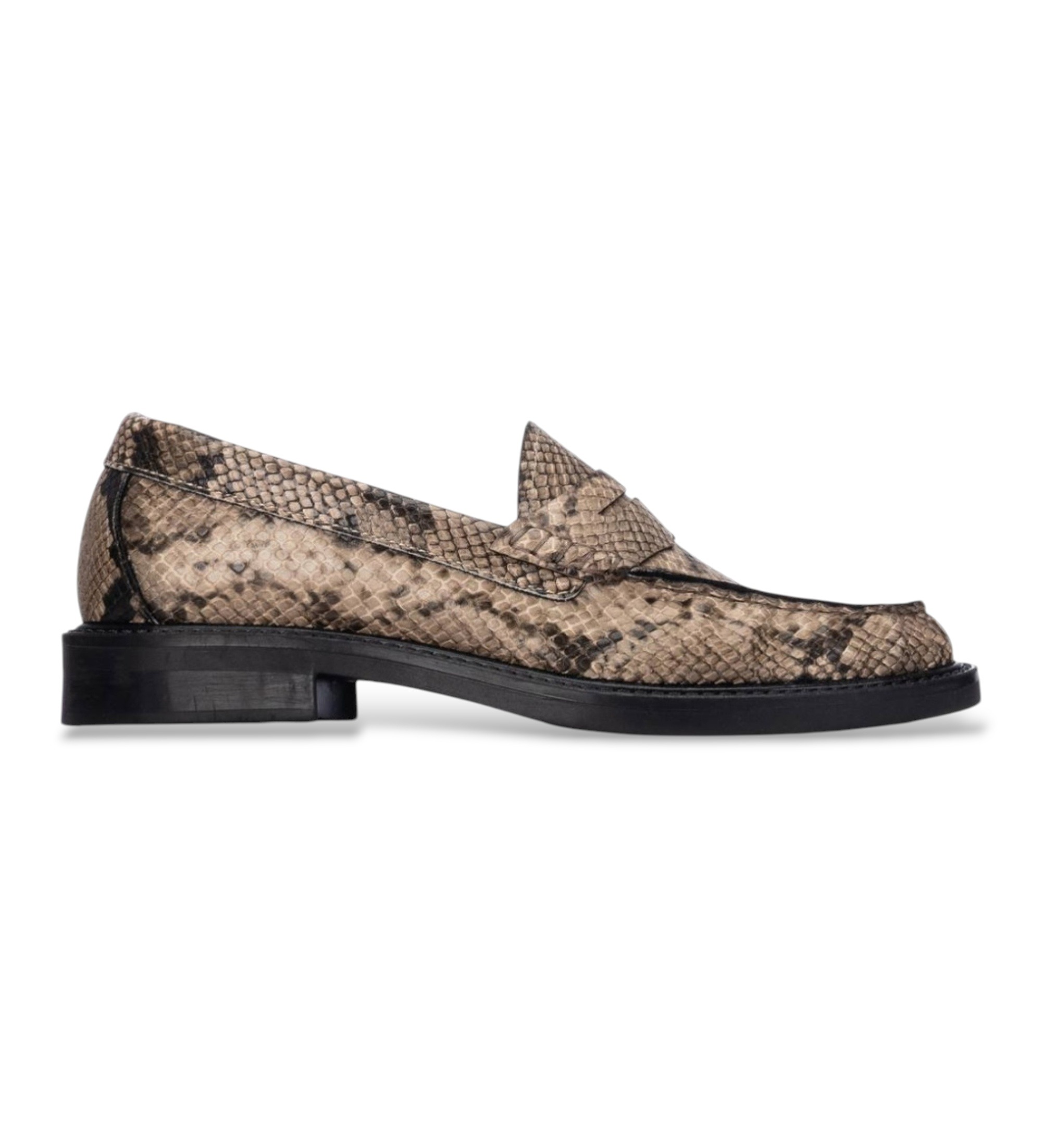 Xti für Damen. 14602102-SERPIENTE Mokassins 146021 taupe (41), 1 bis 3 cm, Keine, Lässig, Tierdruck, Klassisch