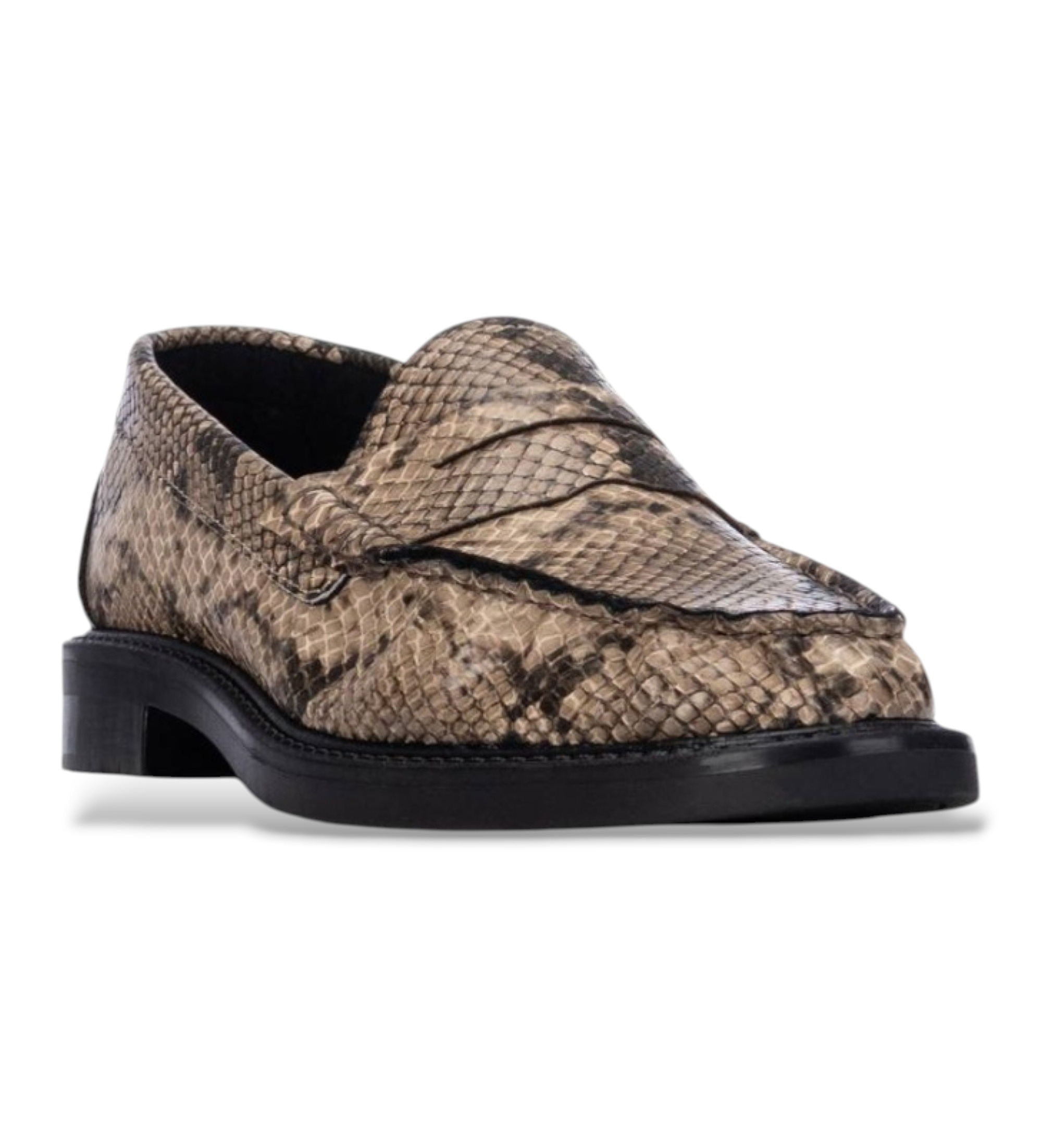 Xti dla kobiet. 14602102-SERPIENTE Mokasyny 146021 taupe (37), 1 do 3 cm, Brak, Zwykły, Nadruk zwierzęcy, Klasyczny