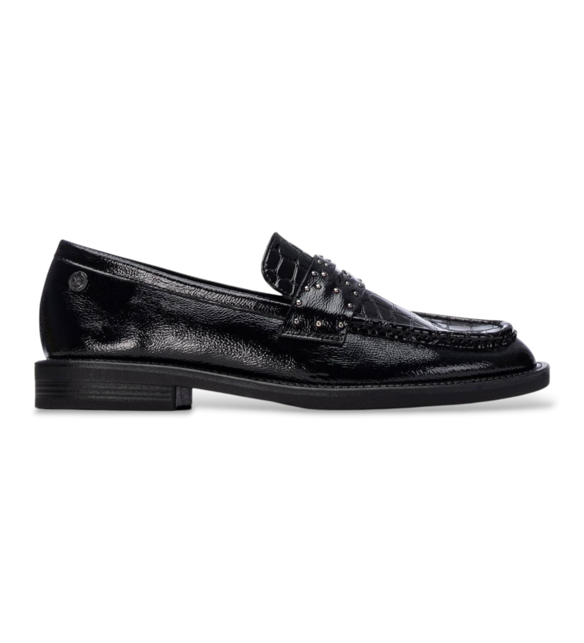 Xti für Damen. 14607901-NEGRO Mokassins 146079 schwarz (36), 1 bis 3 cm, Keine, Lässig, Klassisch, Lackleder