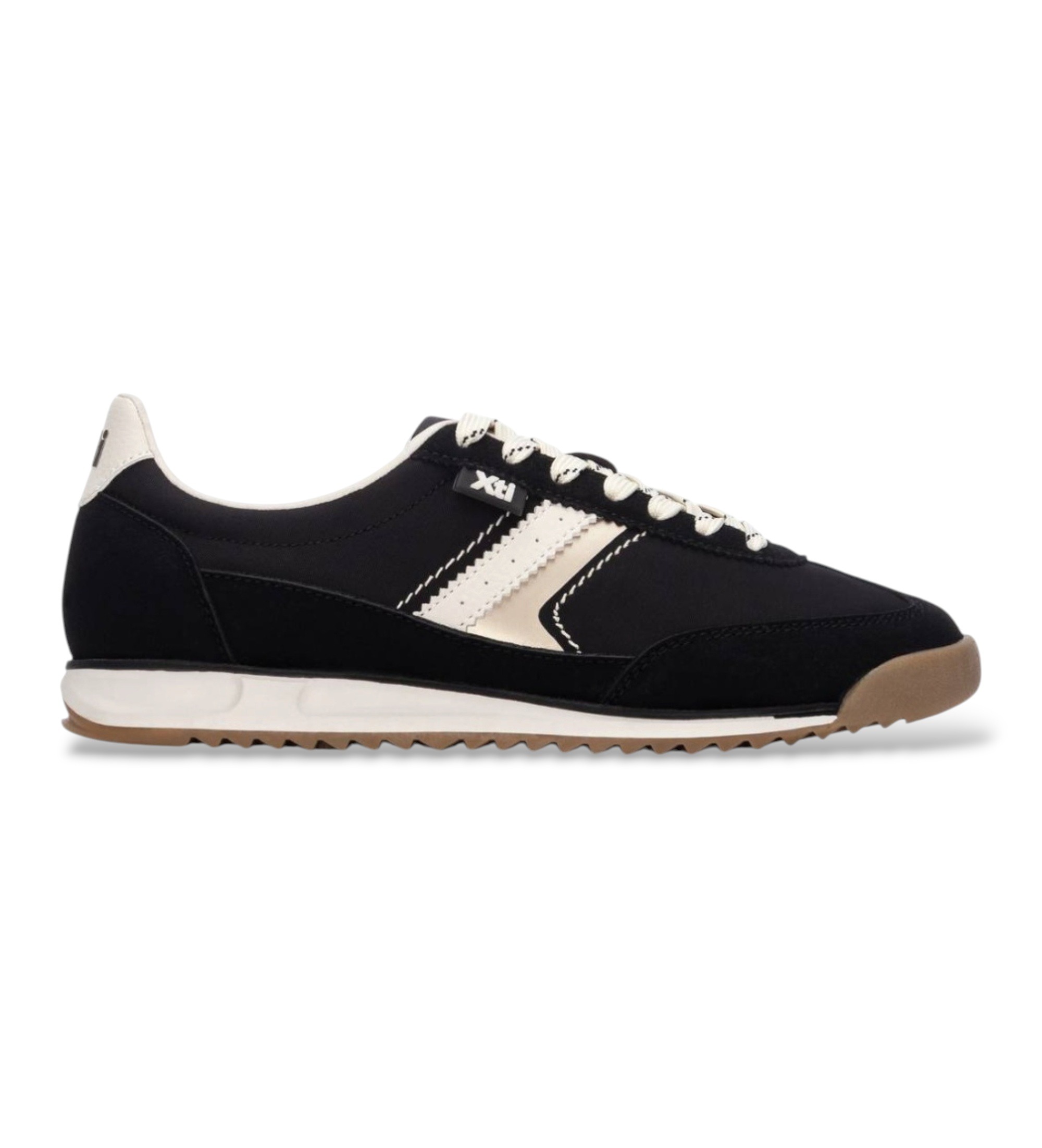 Xti für Damen. 14611404-NEGRO Sneaker 146114 schwarz (41), Stoff, Wohnung, Schnürsenkel, Lässig