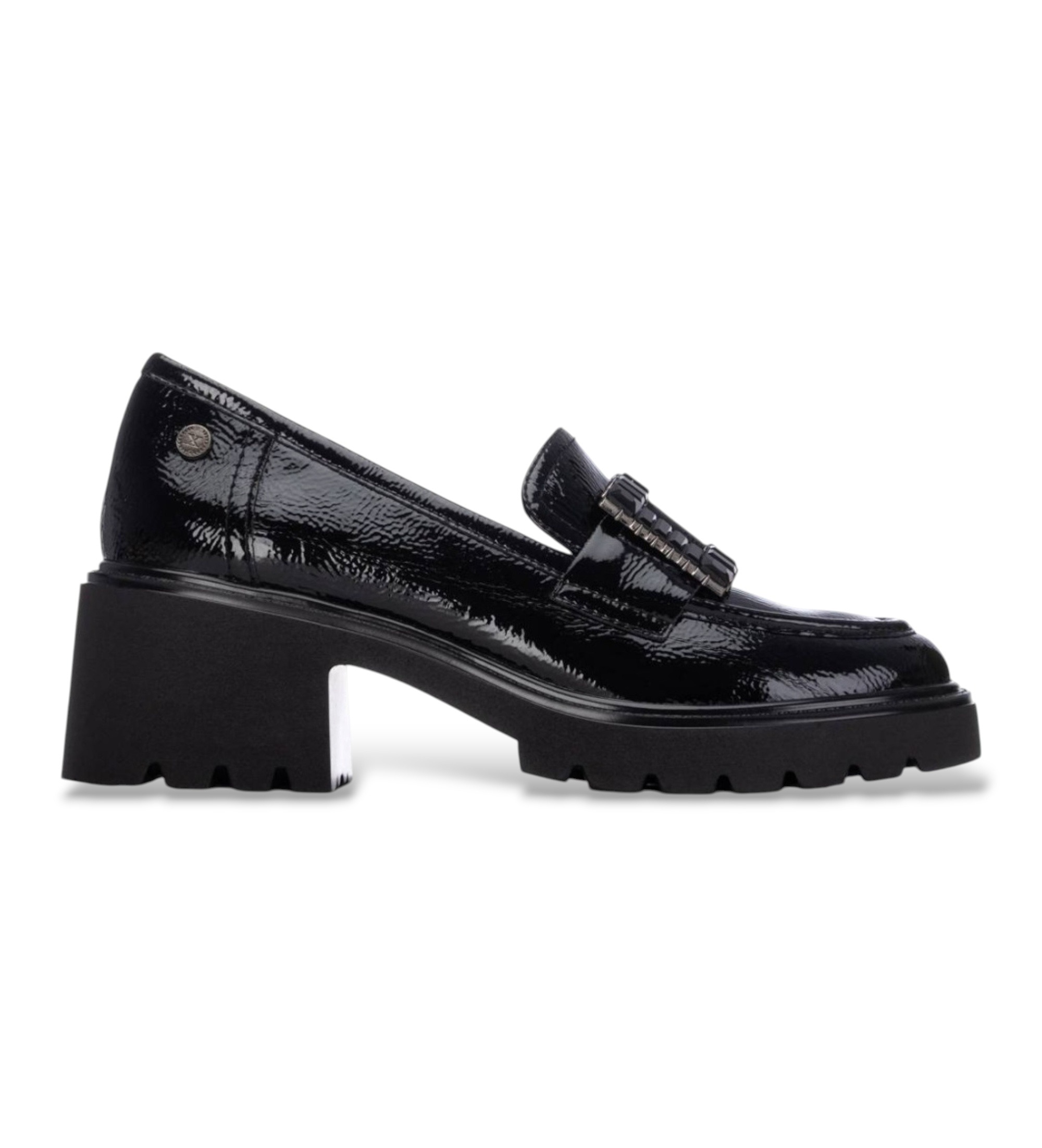 Xti für Damen. 14622901-NEGRO Schuhe 146229 schwarz (40), 5 bis 8 cm, Schnalle, Lässig, Klassisch, Lackleder
