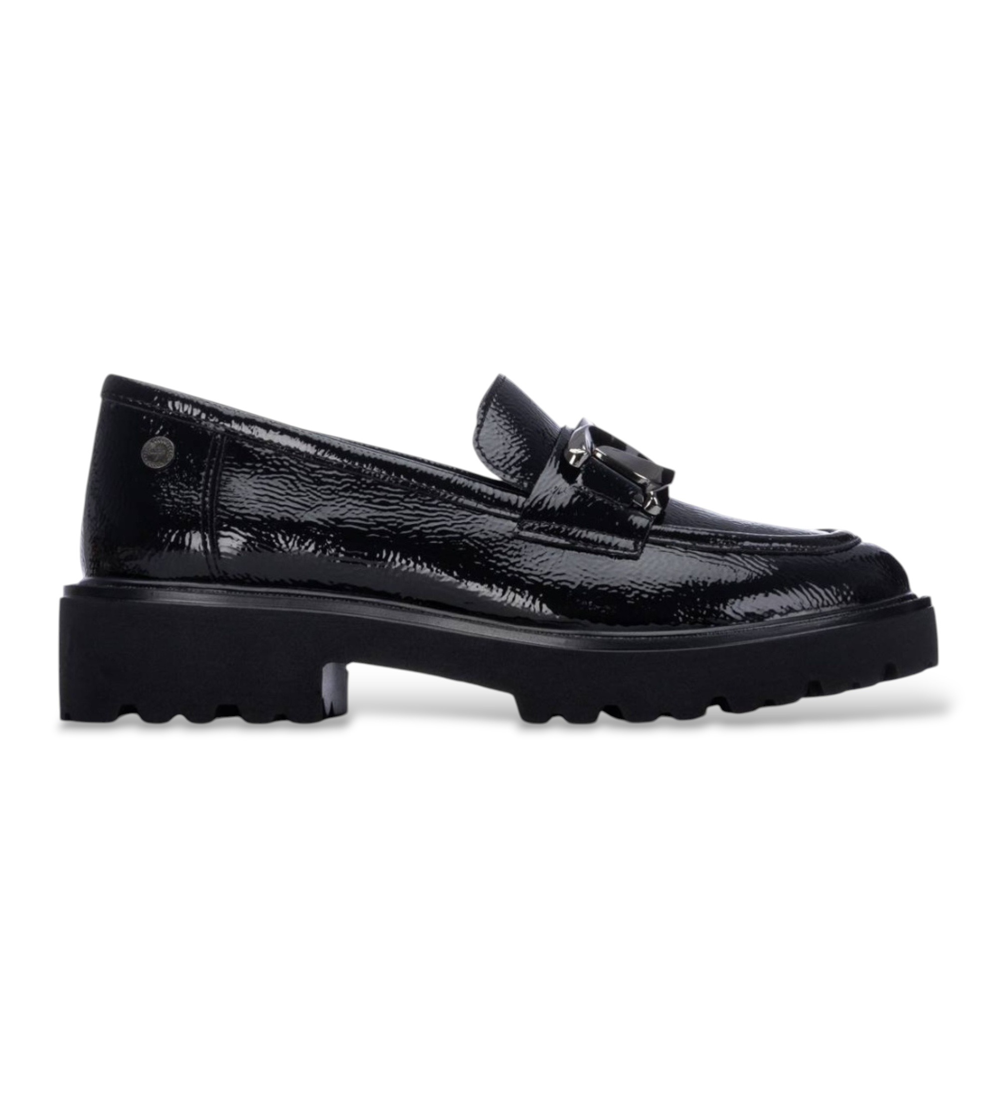 Xti für Damen. 14625801-NEGRO Mokassins 146258 schwarz (36), 3 bis 5 cm, Keine, Lässig, Klassisch, Lackleder