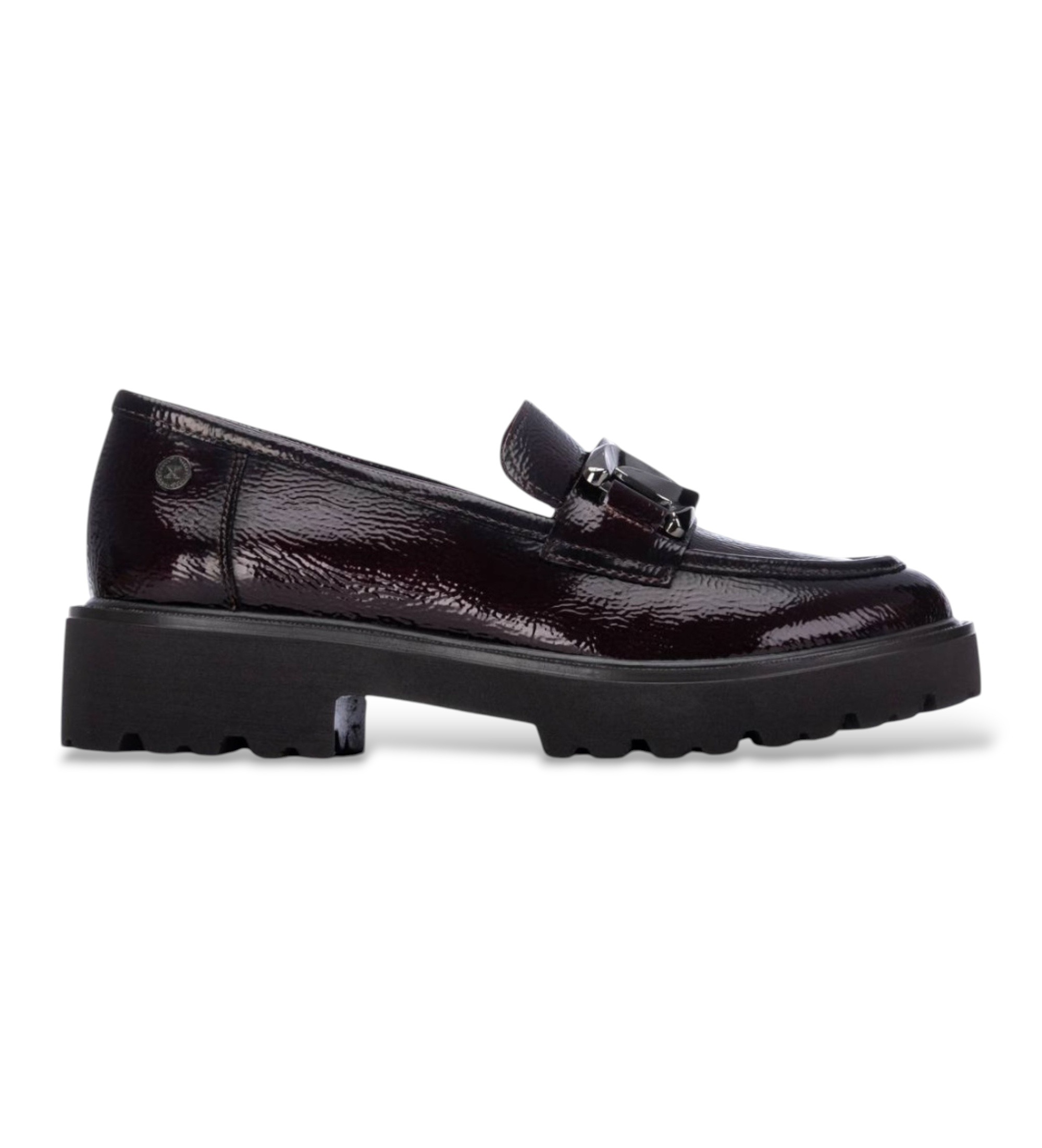 Xti für Damen. 14625803-BURDEOS Mokassins 146258 bordeaux (38), 3 bis 5 cm, Keine, Lässig, Kastanienbraun, Klassisch, Lackleder