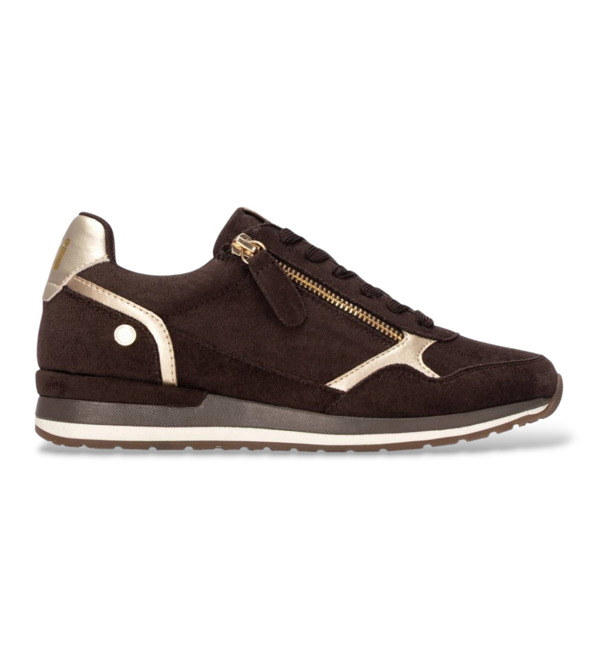 Xti für Damen. 14636805-MARRON Braune Sneaker 146368 (36), Wohnung, Schnürsenkel, Reißverschluss, Lässig