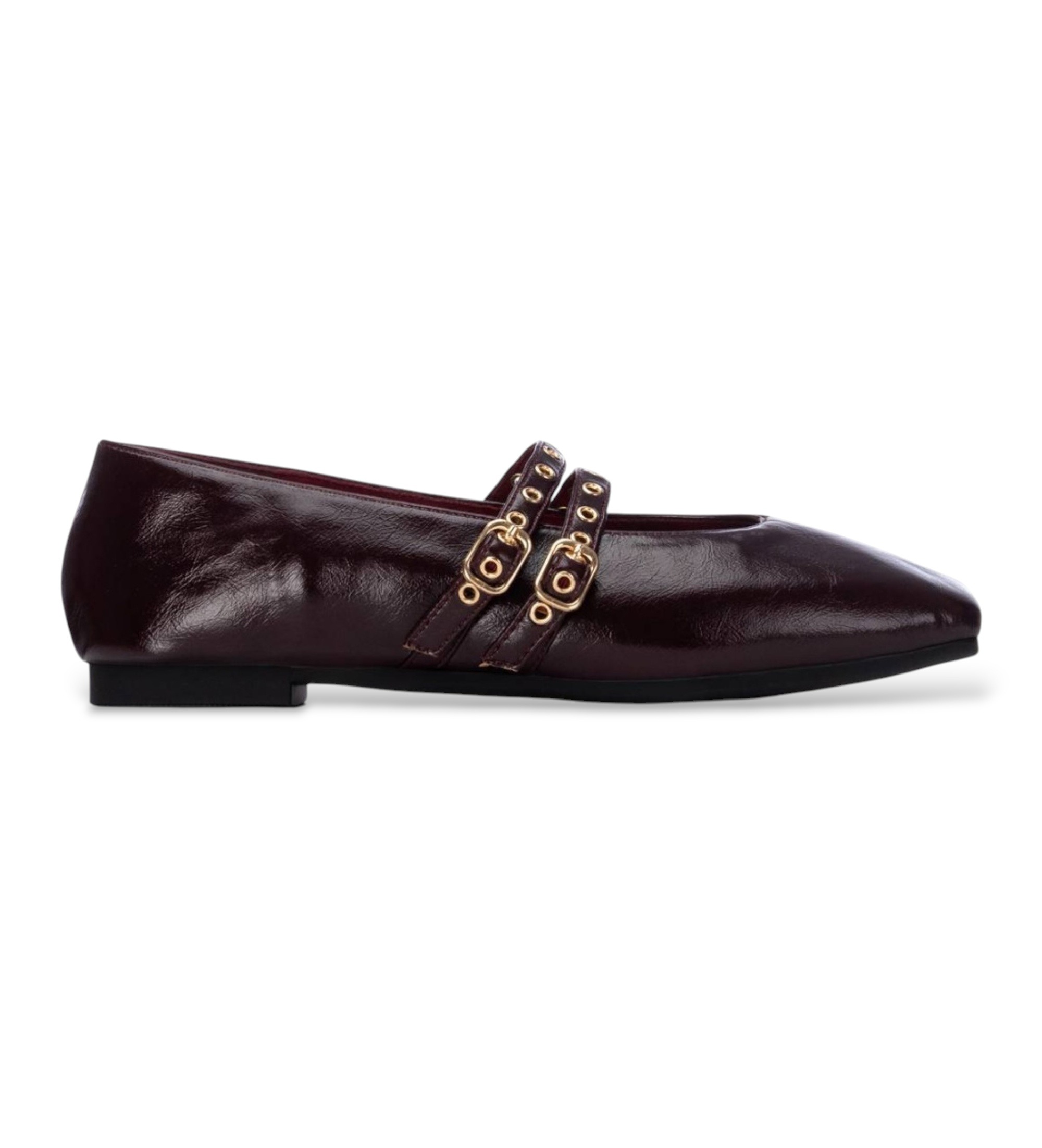Xti für Damen. 14640502-BURDEOS Ballerinas 146405 bordeauxrot (36), Wohnung, Schnalle, Lässig