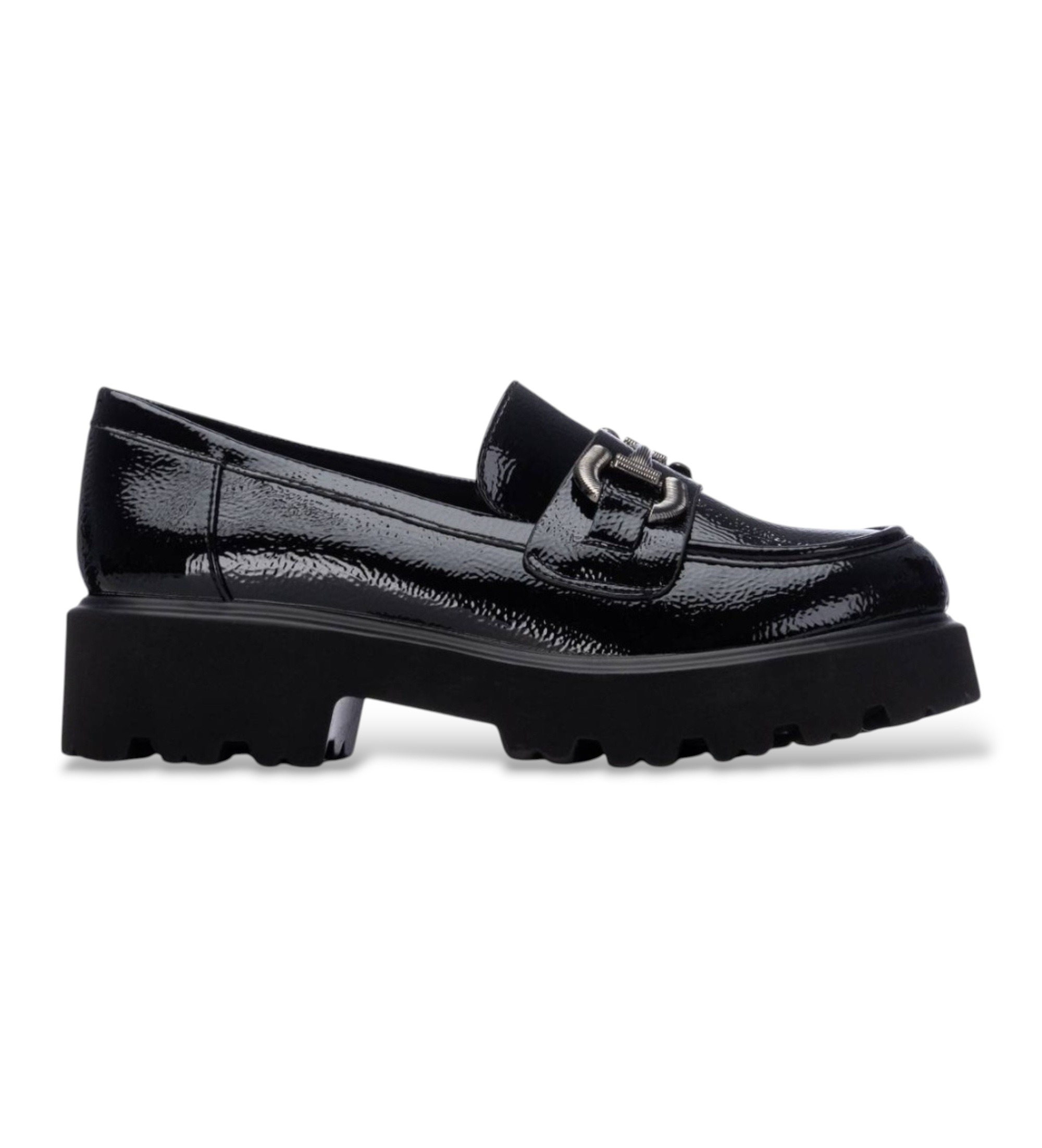 Xti für Damen. 14643301-NEGRO Mokassins 146433 schwarz (38), 3 bis 5 cm, Keine, Lässig, Lackleder