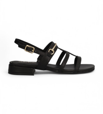 Alpe para mujer. 543713 Sandalias de Piel Amalfi negro (36), Plano, Hebilla, Casual