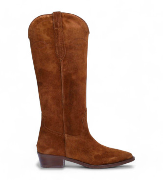 Alpevoor vrouwen. 519311 Bruine leren laarzen Cecile (36), Leer, 1 tot 3 cm, Geen, Casual