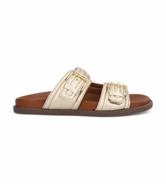 Alpe para mujer. 544761 Sandalias de Piel Isabela dorado (39), Plano, Ninguno, Casual