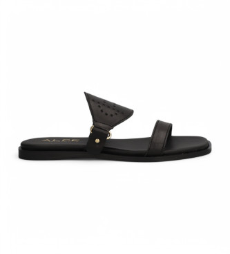 Alpe para mujer. 546708 Sandalias de Piel Sheila negro (38), Plano, Ninguno, Casual
