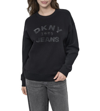 DKNY para mujer. DJ5T1522 Sudadera 1989 negro (XS), Casual, Algodón