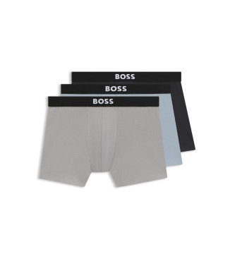 BOSS para hombre. 50544272 Pack 3 Bóxers One negro, gris, azul (M), Homewear, Algodón