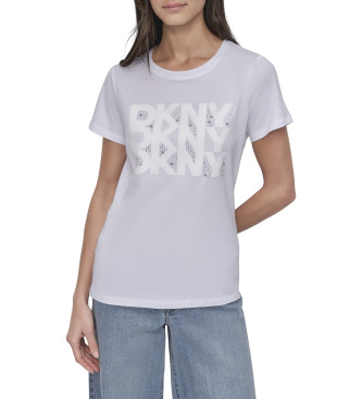 DKNY para mujer. DJ5T1437 Camiseta Básica blanco (M), Casual, Algodón, Manga corta