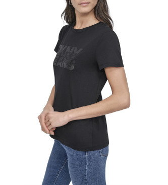 Dkny Para Mujer. DJ5T1508 Camiseta Glitter Negro (Xs), Casual, AlgodóN, Manga Corta-image