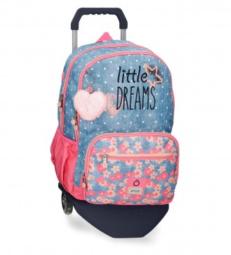 Enso para niña. 94927T1 Mochila  Little Dreams doble compartimento con carro rosa (OSFA), Casual, Poliéster, moda infantil, Enso outlet 2024