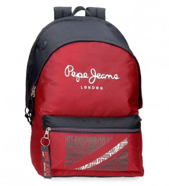 Pepe Jeans unisex para niños. 66824D1 Mochila porta ordenador adaptable  Clark dos compartimentos rojo (OSFA), Casual, Poliéster, moda infan