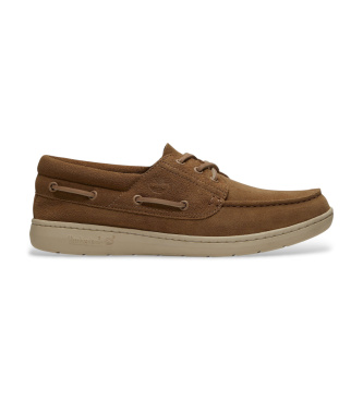 Timberland para hombre. TB0A6CXMEW11 Náuticos de Piel Portofino Pier marrón (45), Beige, Plano, Cordones, Casual
