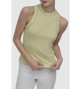 DKNY para mujer. DJ5T1380 Top Stone verde (XS), Casual, Algodón, Sin mangas / Tirantes