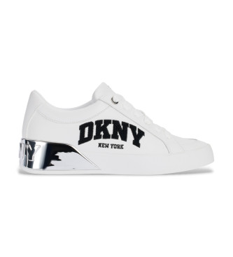 DKNY para mujer. K1558006 Zapatillas de Piel Maben blanco (36), Plano, Cordones, Casual