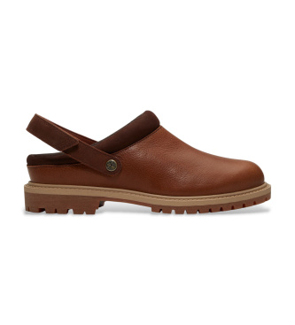 Timberland para mujer. TB0A2PSBEM61 Zuecos de Piel Premium marrón (37.5 W), Plano, Ninguno, Casual