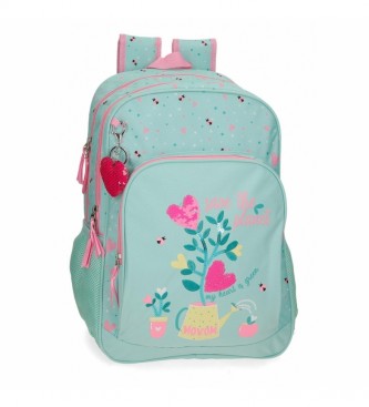 Movom. Pote de Flores Mochila de duas compartimentaÃ§Ãµes turquesa -32