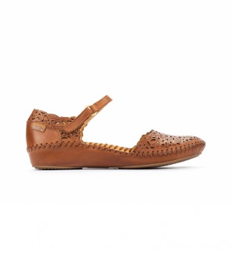 Pikolinos para mujer. 655-0906 Sandalia de piel P. Vallarta 655-0906 marrón (38), 1 a 3cm, Velcro, Casual