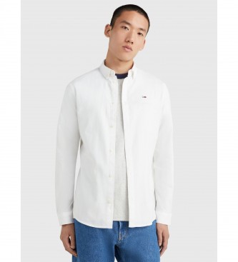 Camisa TJM Slim Stretch Oxford blanco (XXL), Casual, Algodón, Elastano, Manga larga, Algodón Orgánico, T