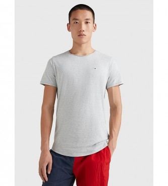 Tommy Jeans para hombre. DM0DM09586 Camiseta TJM Slim Jaspe C Neck gris claro (M), Casual, Algodón, Poliéster, Manga corta, Algodón Orgánico