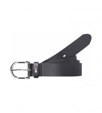 Tommy Hilfiger para mujer. WW0WW11590 Cinturón de piel Danny marino (75cm), Negro, Casual