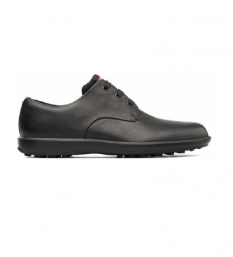 Camper para hombre. 18637-035 Zapatos de piel Atom Work negro (40), Plano, Cordones, Casual, Clásico