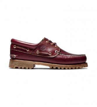 Timberland para hombre. TB0500096481 Náuticos de piel Authentics 3 Eye Classic granate (43), Plano, Cordones, Casual
