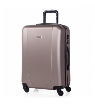 ITACA unisex. 71160-03 Maleta de Viaje Rígida 4 Ruedas Trolley Mediana 71160 champagne -65x44x24cm- (OSFA), Marrón, Casual, ABS/Policarbonat