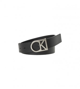 Calvin Klein para mujer. CinturÃ³n de piel Logo Belt negro -ancho, 3,5