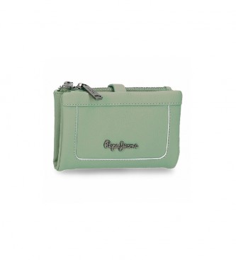 Pepe Jeans para mujer. Cartera con monedero Jeny verde -14,5x9x2cm-