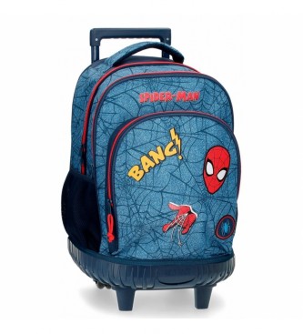 Joumma Bags para niños. Mochila con ruedas Spiderman azul -30x38x12cm-