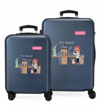 Enso unisex para niños. 9381421 Juego de Maletas Travel Time rígidas 55-65cm (OSFA), Casual, Sintético, ABS/Policarbonato, Cabina, moda infa