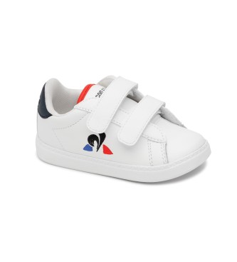 Le Coq Sportif para niños. Zapatillas de piel Courtset INF blanco
