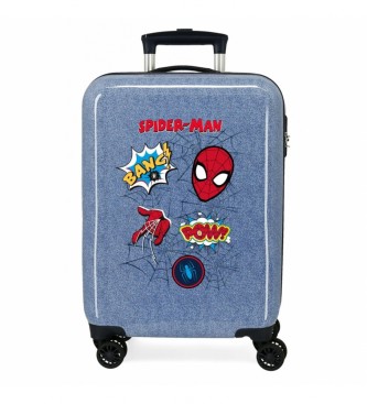 Joumma Bags unisex para niños. 4611721 Maleta de cabina Spiderman Denim rígida 55cm azul (OSFA), Casual, Sintético, ABS/Policarbonato, Marin