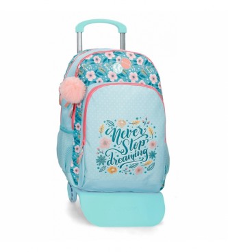 Movom para criança. Mochila escolar Never Stop Dreaming com trolley az