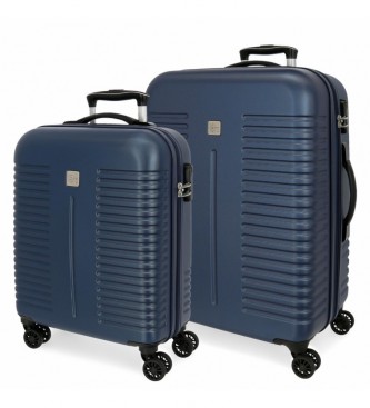 Roll Road unisex. 5089523 Juego de Maletas India Rígidas 55-70cm Azul Marino (OSFA), Casual, Sintético, ABS/Policarbonato, Mediano, Cabina,