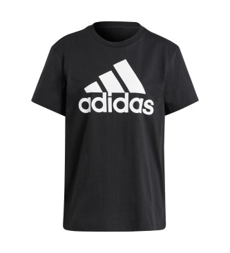 Adidas para mulher. Logotipo Essentials Namorado T-Shirt preto