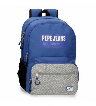 Pepe Jeans para criança. Darren mochila de compartimento duplo azul