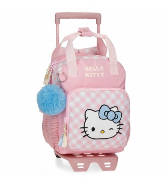 Joumma Bags. Mochila Hello Kitty Wink 28cm com carrinho rosa