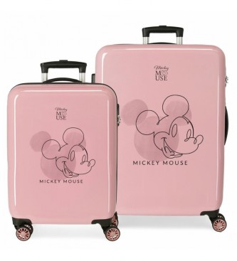 Joumma Bags. Conjunto de Bagagem Rosa -38x55x20cm Mickey Outline