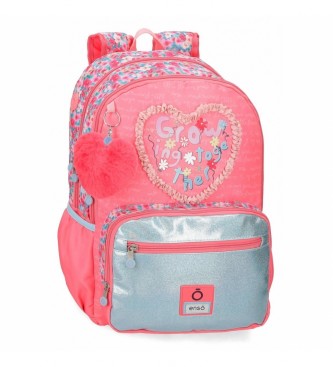 Enso para niña. 9372421 Mochila Together Growing doble compartimento rosa (OSFA), Casual, Poliéster, moda infantil, Enso outlet 2024.