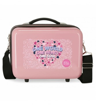 Roll Road para niña. 4643921 Neceser ABS One World rosa -29x21x15cm- (OSFA), Casual, Sintético, ABS/Policarbonato, moda infantil, Roll Road