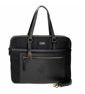 El Potro. Pasta El Potro Lana Black Computer Briefcase El Potro