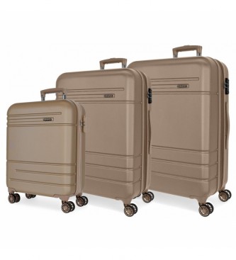 Movom unisex. 5989463 Juego de Maletas Galaxy Rígidas 55-68-78cm beige (OSFA), Casual, Sintético, ABS/Policarbonato, Mediano, Cabina, Movom