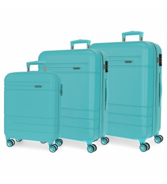 Movom unisex. 5989465 Juego de Maletas Galaxy Rígidas 55-68-78cm turquesa (OSFA), Casual, Verde, Sintético, ABS/Policarbonato, Grande, Media
